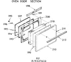 Kenmore 1039327660 oven door section diagram