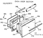 Kenmore 1039327810 oven door section diagram