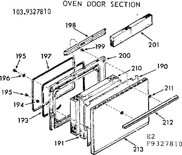Oven door section