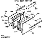 Kenmore 1039328112 oven door section diagram