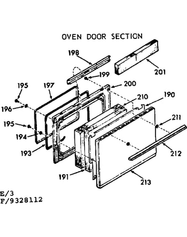 Oven door section