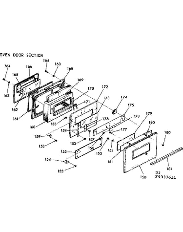 Oven door section