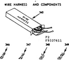 Kenmore 1039337611 wire harness and components diagram