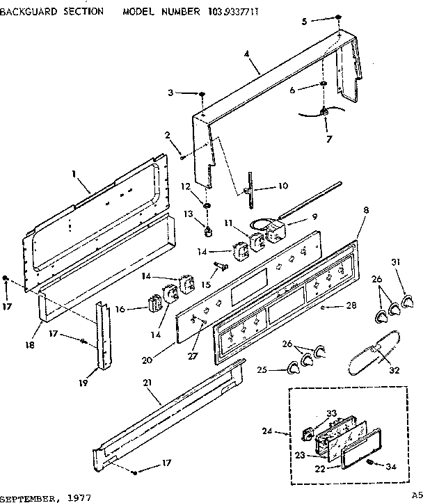 Backguard section