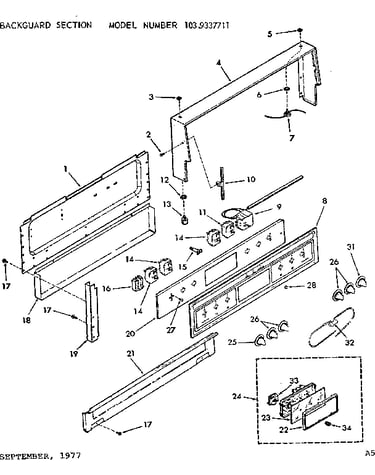 Backguard section