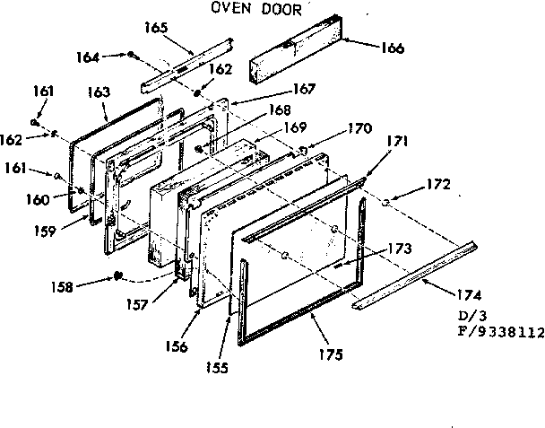 Oven door section
