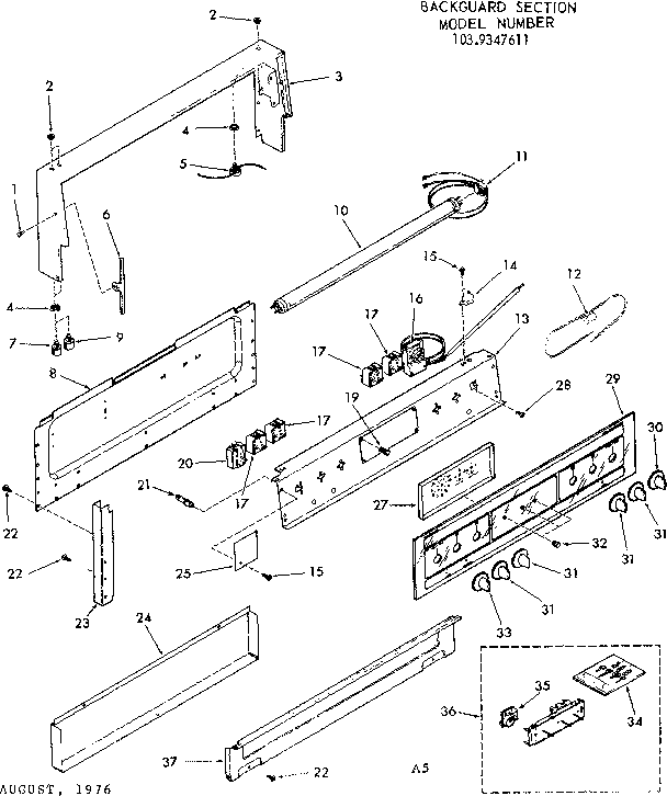 Backguard section