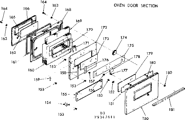 Oven door section