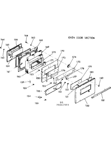 Oven door section