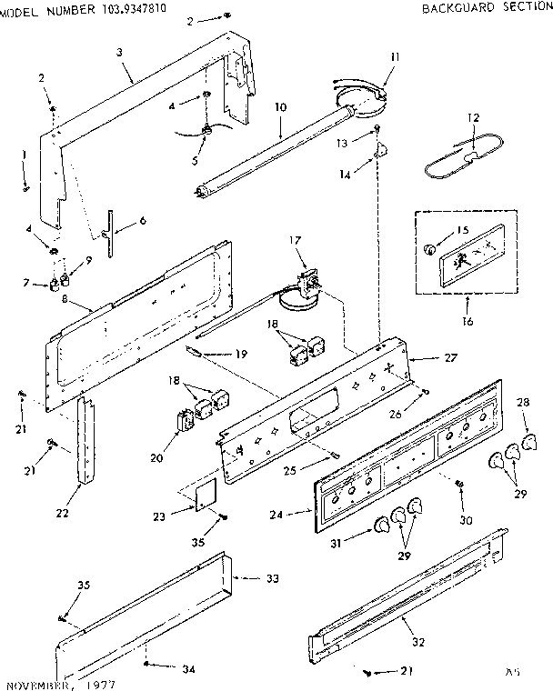 Backguard section