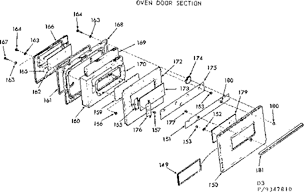 Oven door section