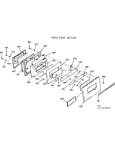 Oven door section