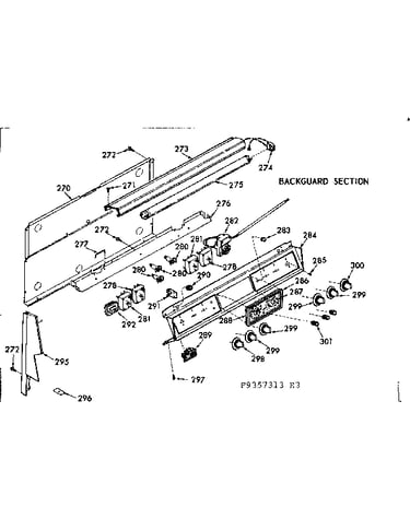 Backguard section