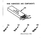 Kenmore 1039357343 wire harnesses and components diagram