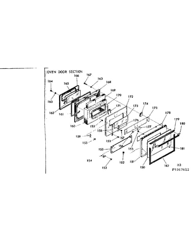 Oven door section