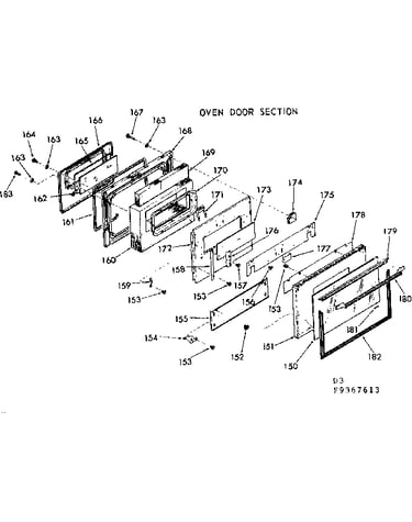Oven door section