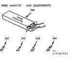 Kenmore 1039367614 wire harness and components diagram