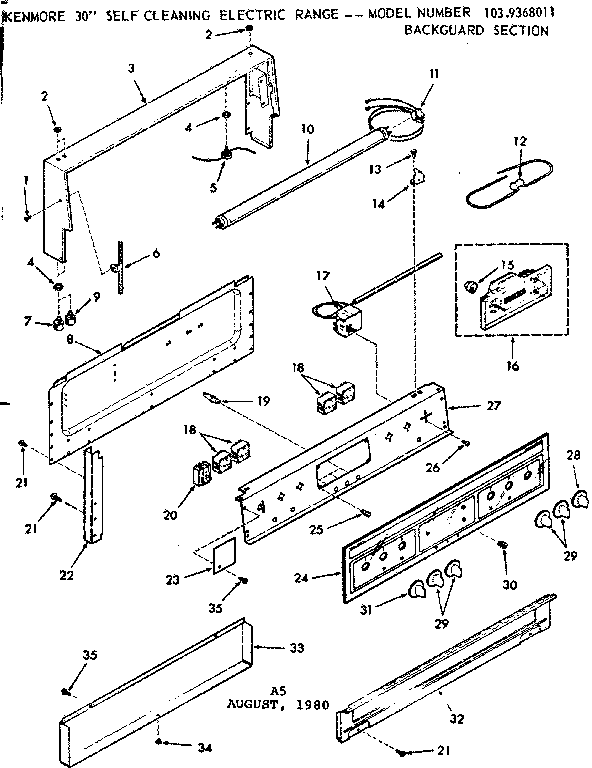 Backguard section