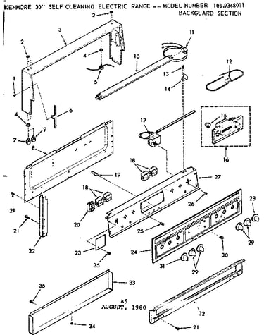 Backguard section