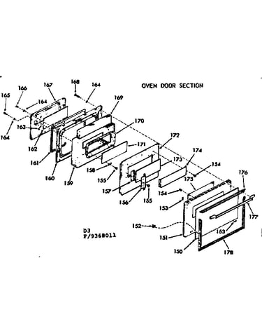 Oven door section
