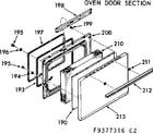 Kenmore 1039377366 oven door section diagram