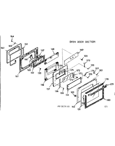 Oven door section