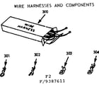 Kenmore 1039387611 wire harnesses and components diagram