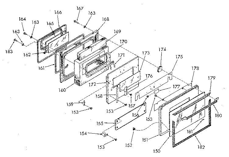 Oven door section