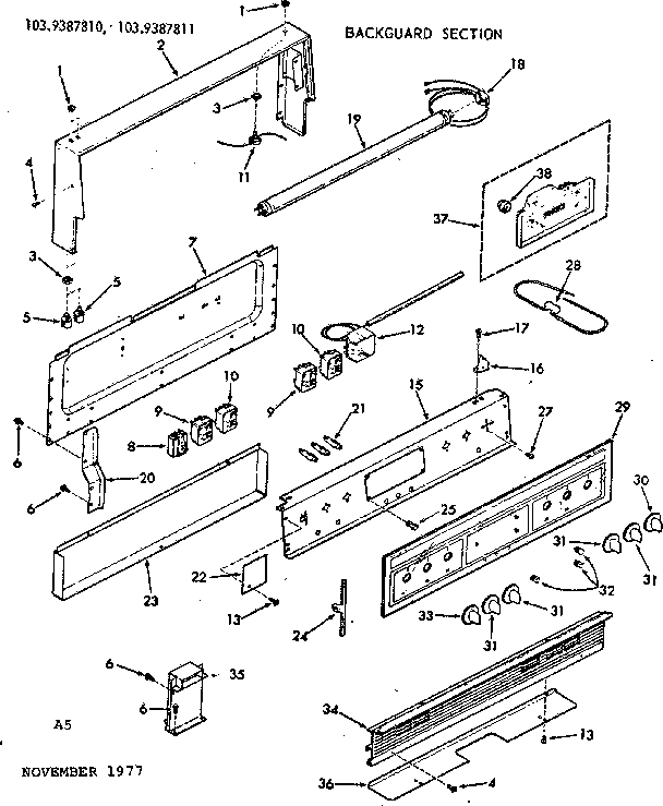 Backguard section