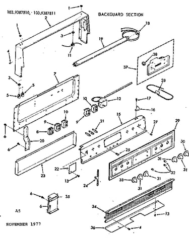 Backguard section