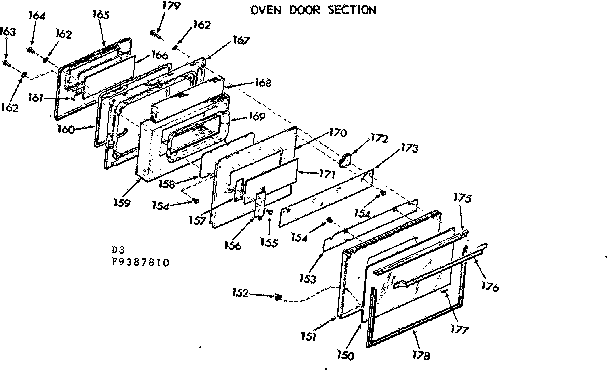 Oven door section