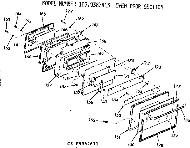 Oven door section