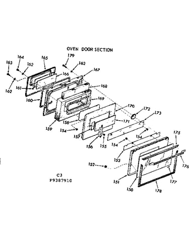 Oven door section