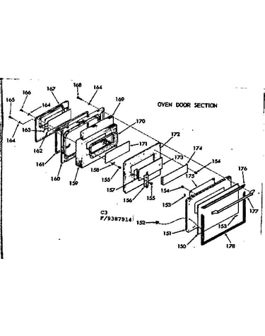 Oven door section