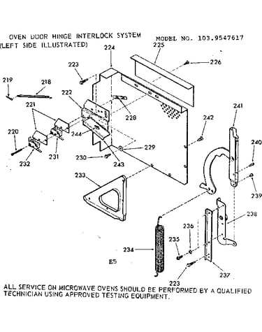 Oven door hinge interlock system