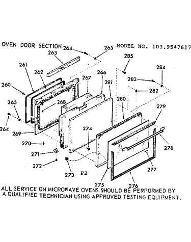 Oven door section