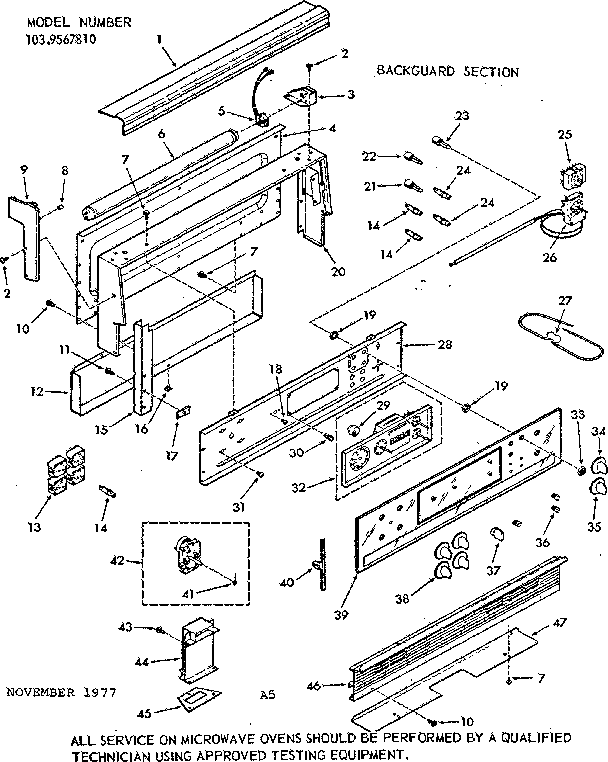 Backguard section