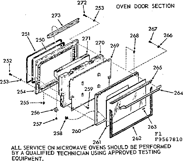 Oven door section