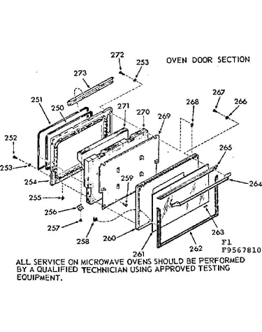 Oven door section