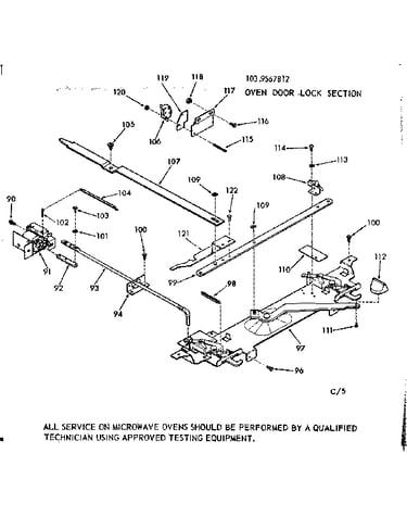 Oven door lock section