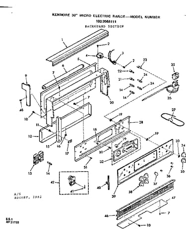 Backguard section
