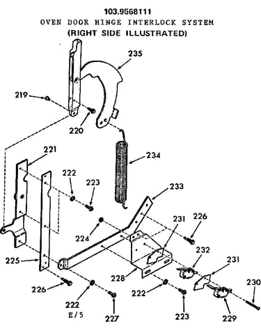 Oven door hinge interlock system