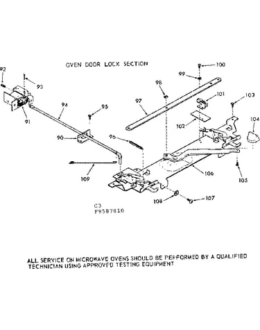 Oven door lock section