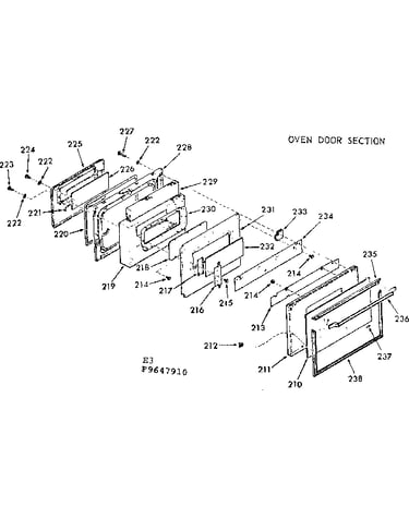 Oven door section