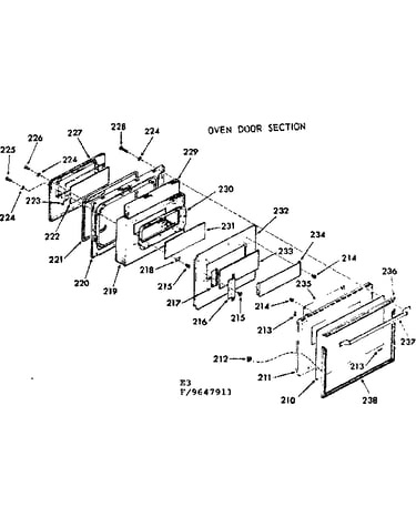 Oven door section