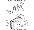 Kenmore 1039767440 lower oven door section diagram