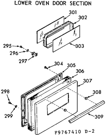 Lower oven door section