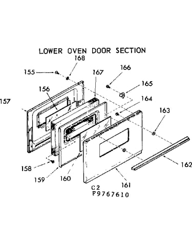 Lower oven door section
