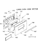 Lower oven door section