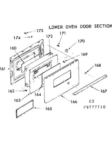Lower oven door section